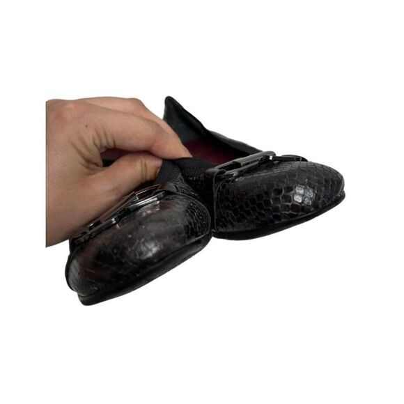 Munro Flats Size 6.5 Ivy II Black Snake Slip On Flexible - Picture 9 of 10